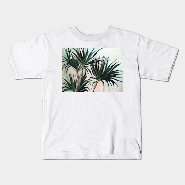 Dracaena tropical plant palm Kids T-Shirt by Kuhtina